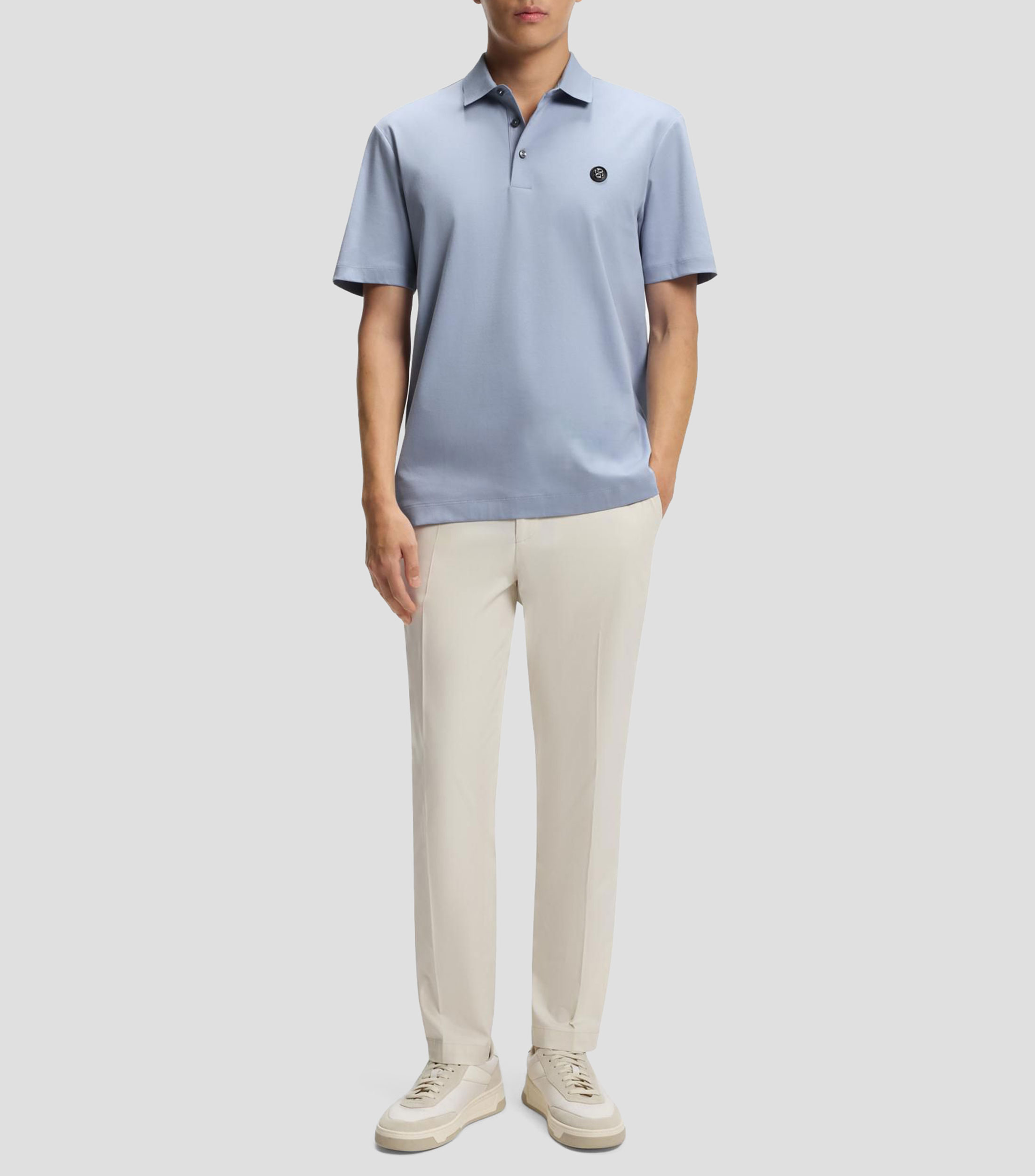 Playera tipo polo manga corta lisa Hombre